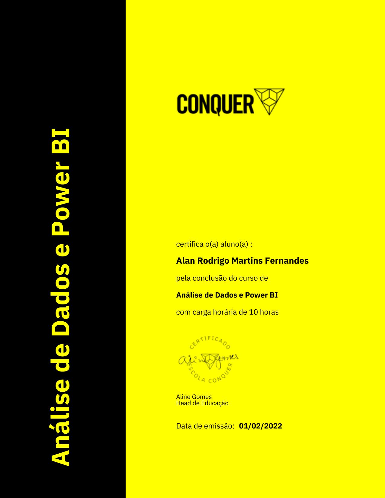 Certificado de Análise de Dados e Power BI